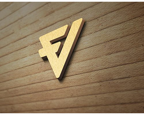 3D Wooden Logo on Wall Mockup PSD
