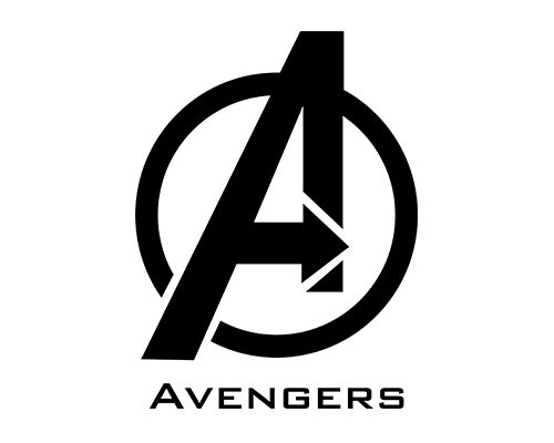 Avengers Flat Black Logo Icon Vector (PNG, SVG, and EPS)
