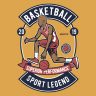 Basketball Sport Legend Retro T Shirt Template