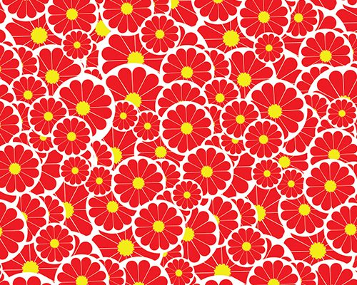 Red and Yellow Circle Flower Patterns