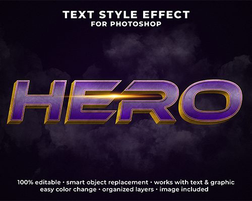 Hero PSD Text Effect Free Download