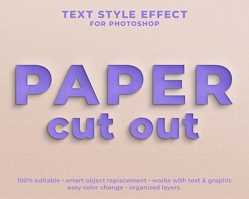 Paper Cut Out PSD Text Effect Free Download