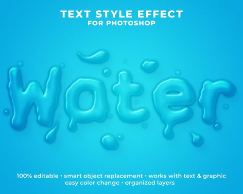 Water PSD Text Effect Free Download
